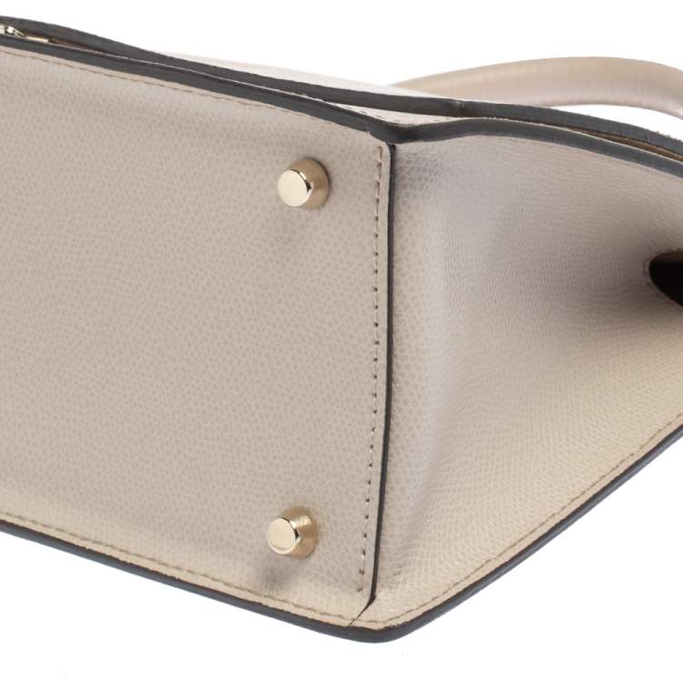 Pre Owned Furla Beige Leather Like Top Handle Bag