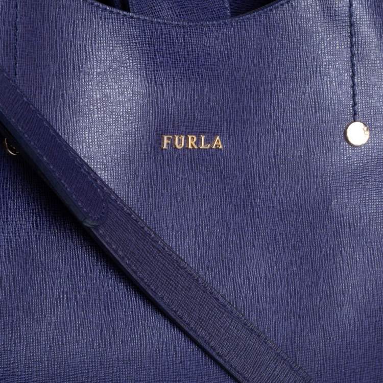 Pre Owned Furla Purple Leather Alissa Tote