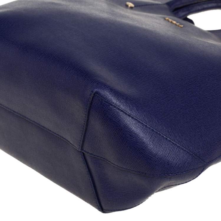Pre Owned Furla Purple Leather Alissa Tote