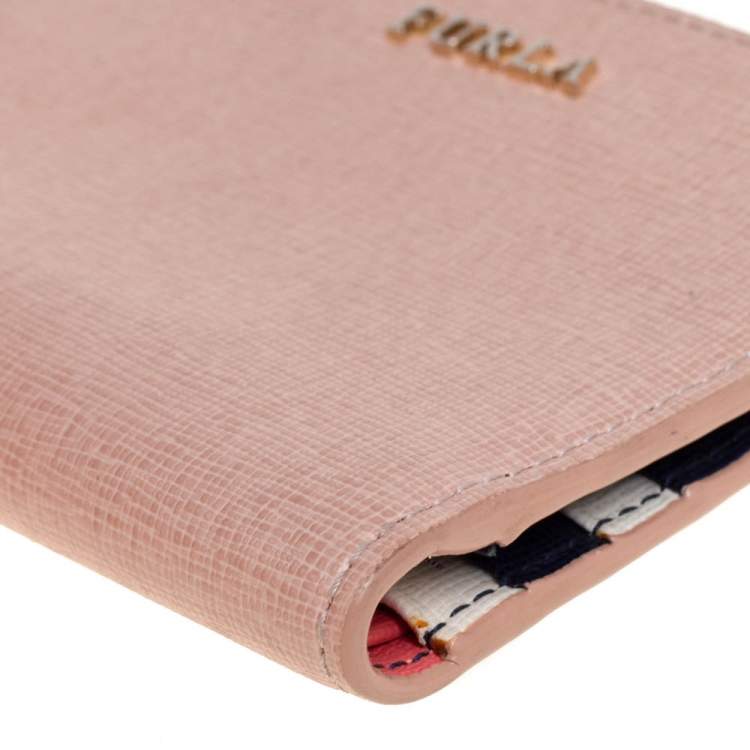Pre Owned Furla Pink Leather Compact Wallet