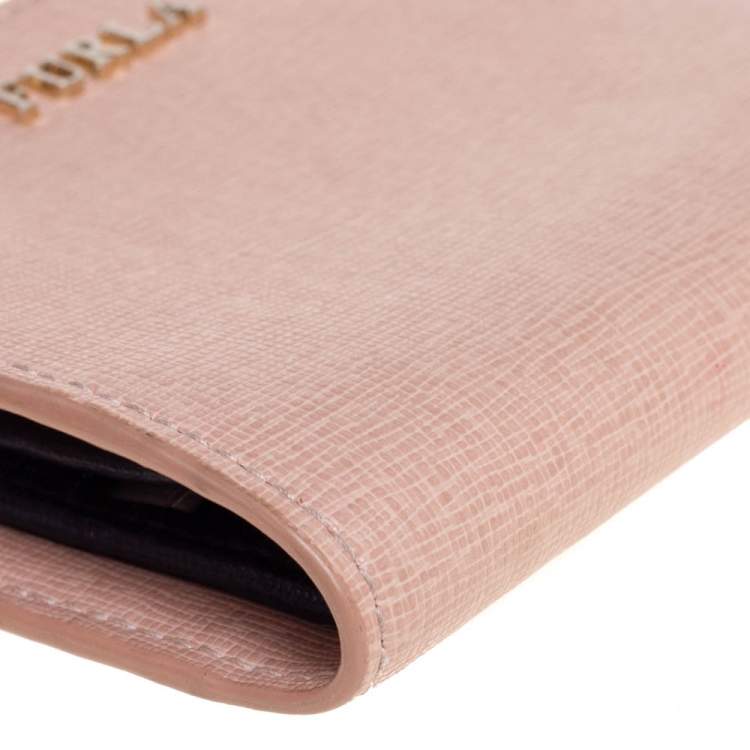 Pre Owned Furla Pink Leather Compact Wallet
