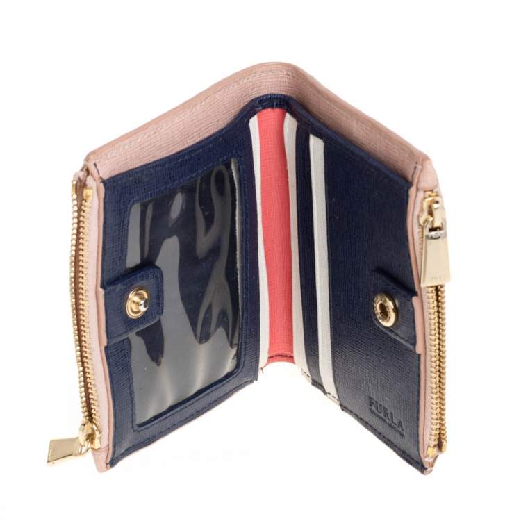 Pre Owned Furla Pink Leather Compact Wallet
