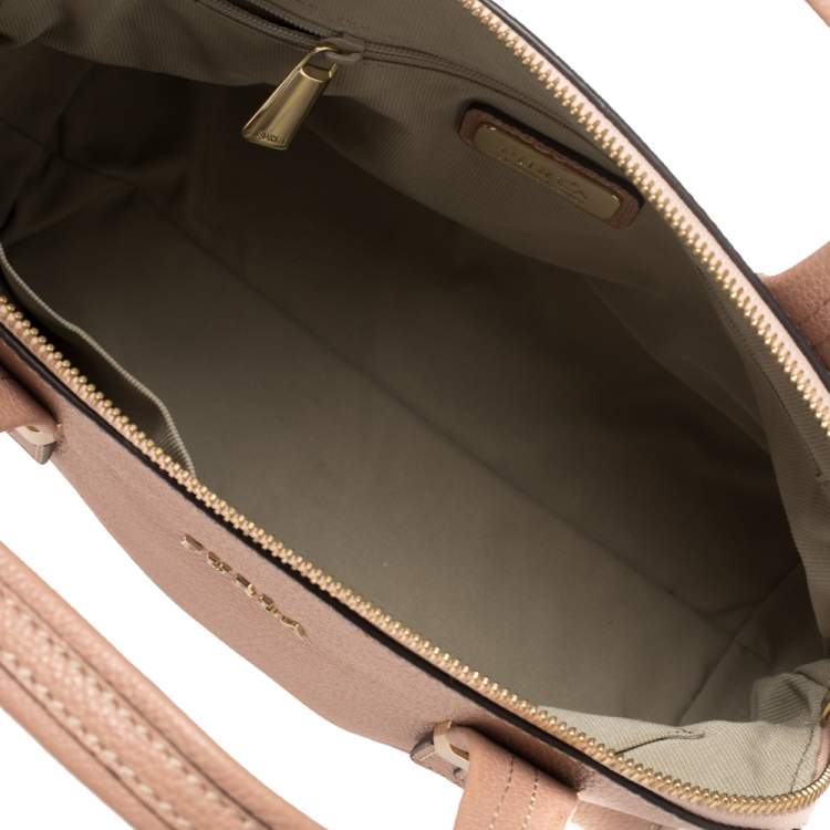 Pre Owned Furla Pink Pebbled Leather Amelie Satchel