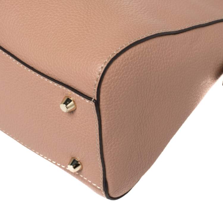 Pre Owned Furla Pink Pebbled Leather Amelie Satchel