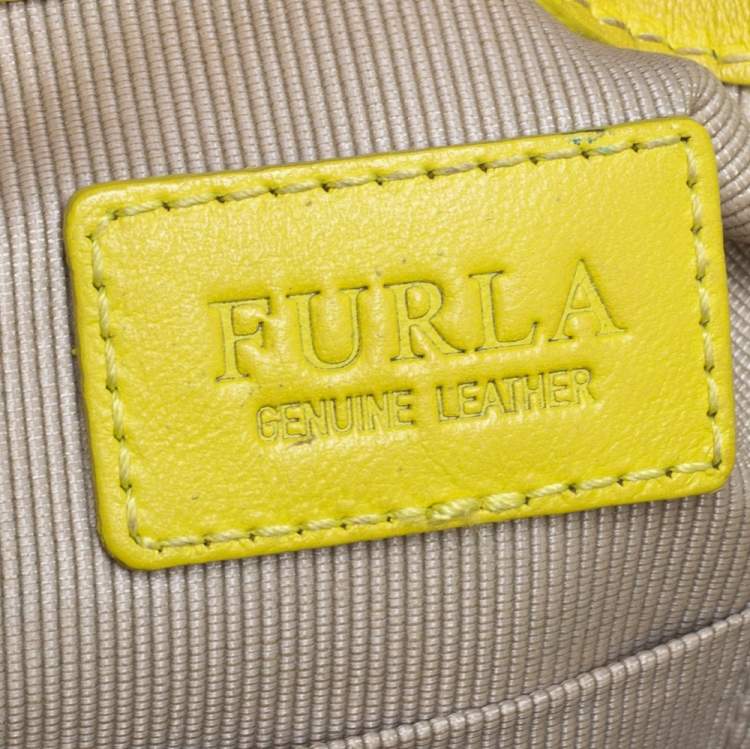 مملوكة مسبقًا Furla Lime Yellow Leather Daisy Tote