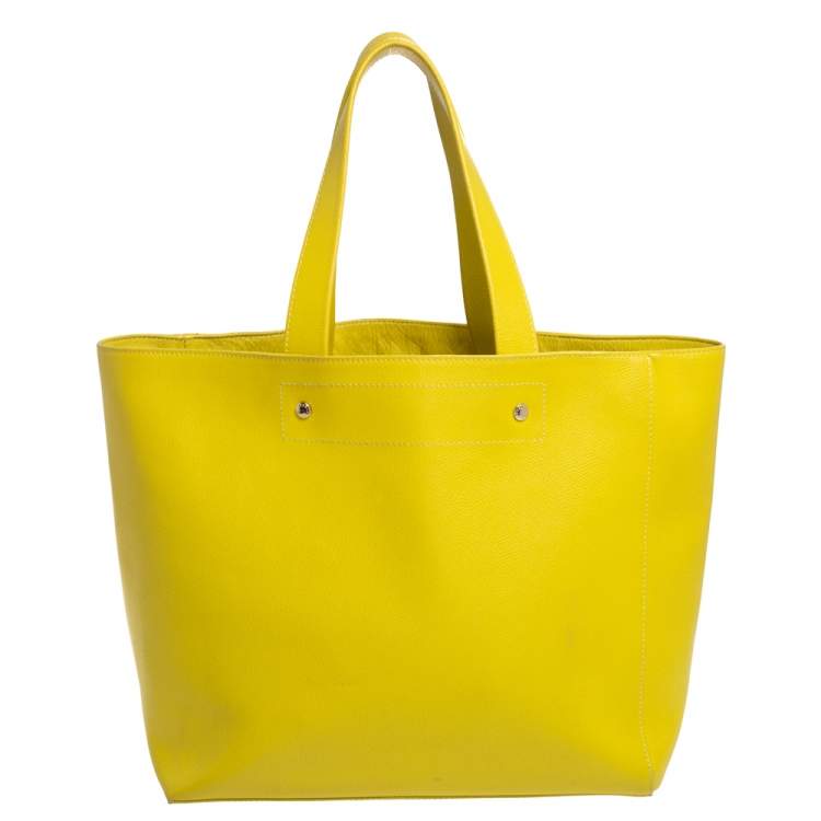 مملوكة مسبقًا Furla Lime Yellow Leather Daisy Tote