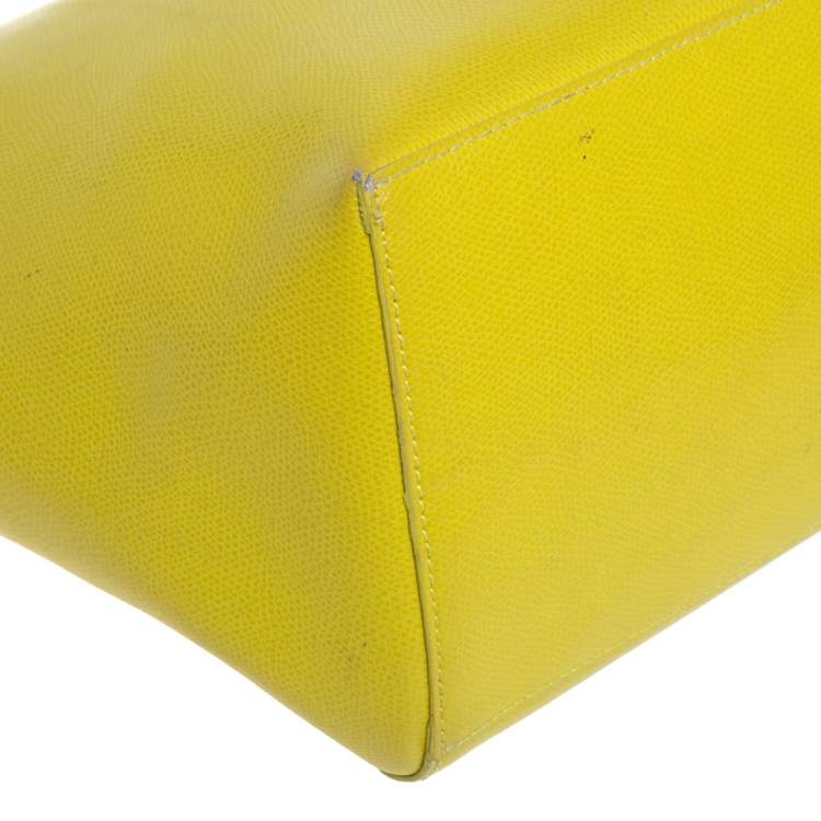 مملوكة مسبقًا Furla Lime Yellow Leather Daisy Tote