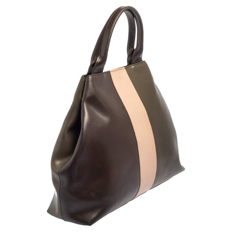 Pre Owned Furla Tri Color Leather Tote