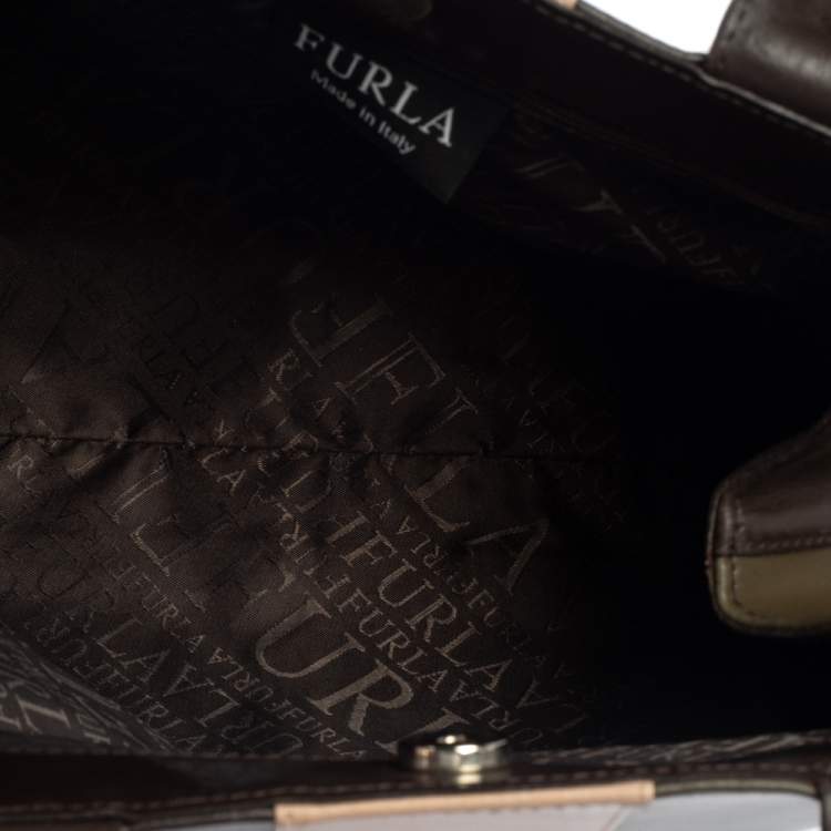 Pre Owned Furla Tri Color Leather Tote