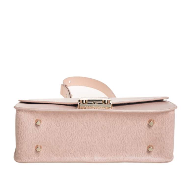 Pre Owned Furla Powder Pink Leather Metropolis Shoulder Bag