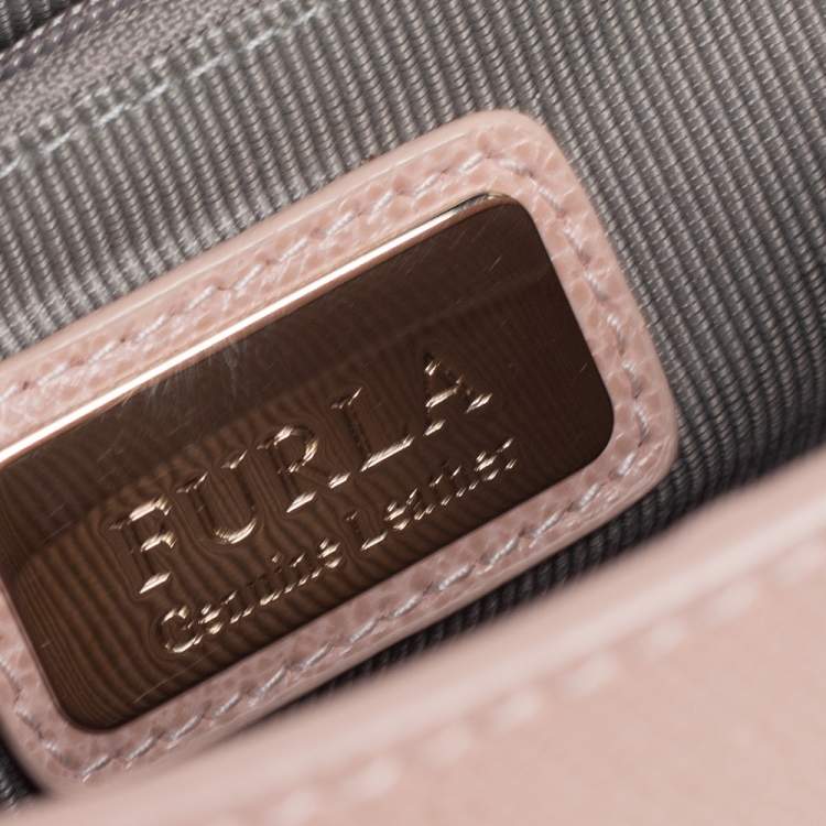 Pre Owned Furla Powder Pink Leather Metropolis Shoulder Bag