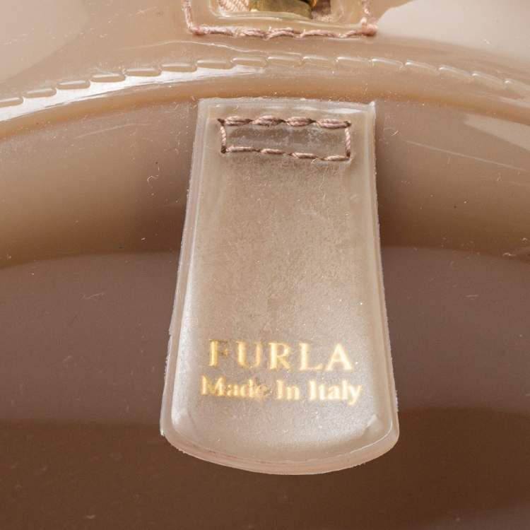 Pre Owned Furla Tri Color Rubber and Leather Medium Candy Satchel