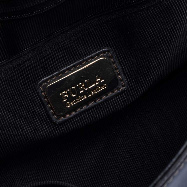 Pre Owned Furla Black Leather Small Metropolis Satchel