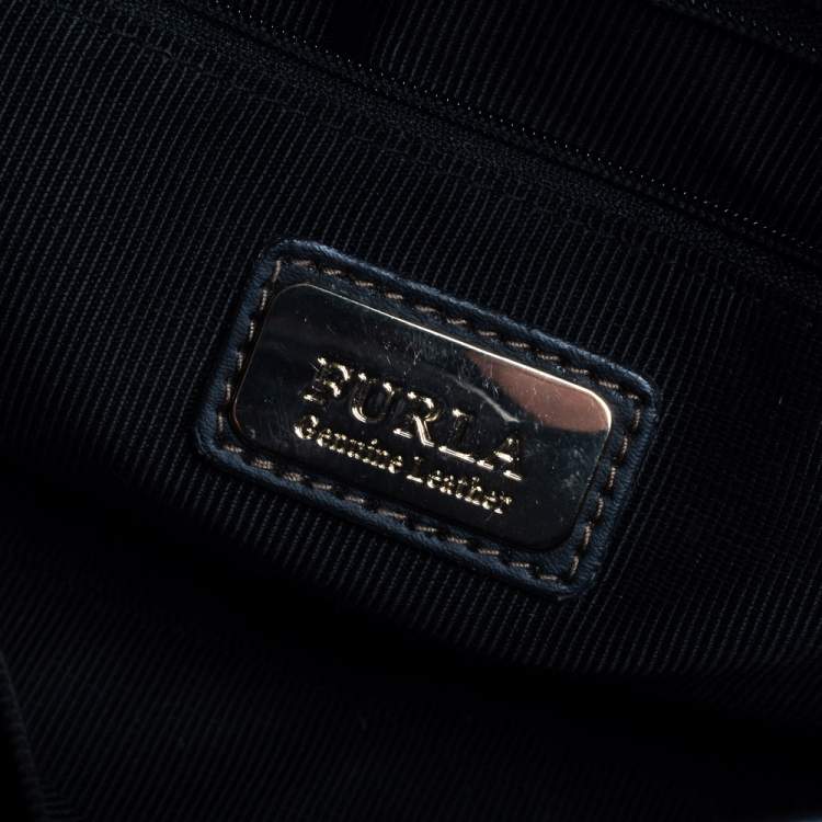 Pre Owned Furla Black Leather Small Metropolis Satchel