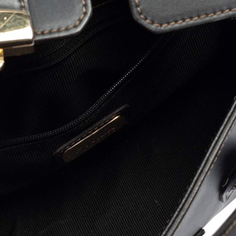 Pre Owned Furla Black Leather Small Metropolis Satchel