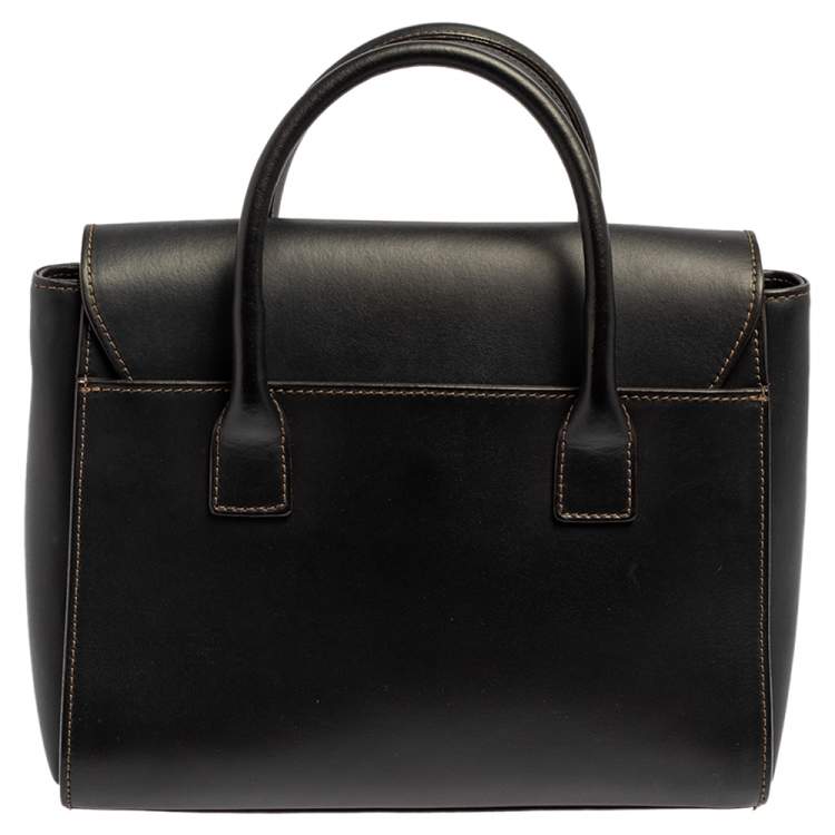 Pre Owned Furla Black Leather Small Metropolis Satchel