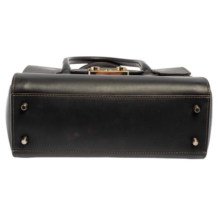 Pre Owned Furla Black Leather Small Metropolis Satchel