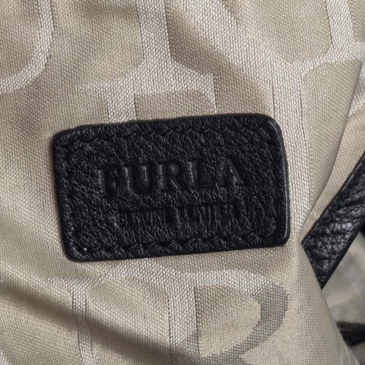 Pre Owned Furla Black Soft Leather Tote