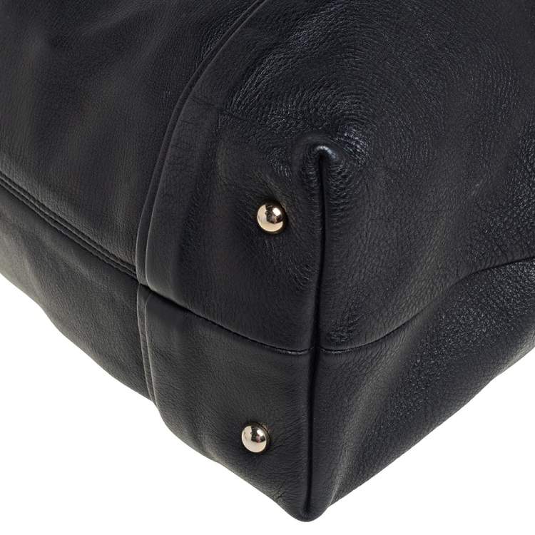 Pre Owned Furla Black Soft Leather Tote