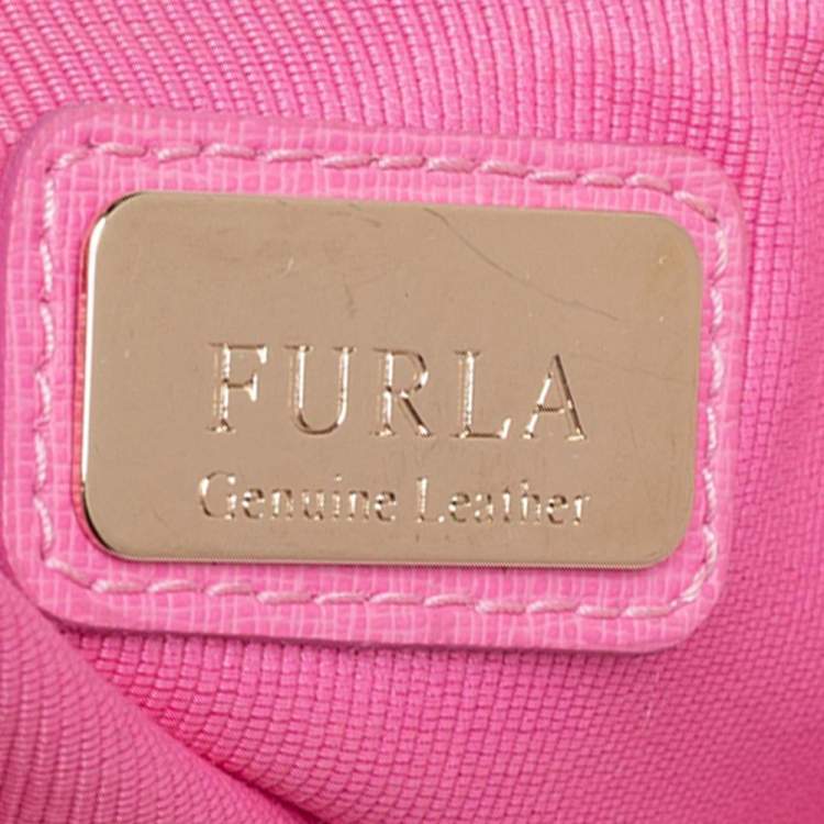 Pre Owned Furla Pink Leather Linda Tote