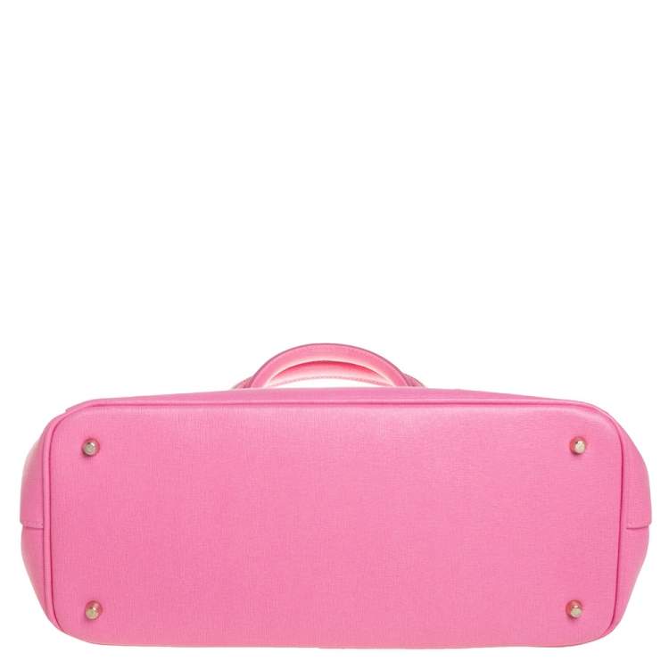 Pre Owned Furla Pink Leather Linda Tote