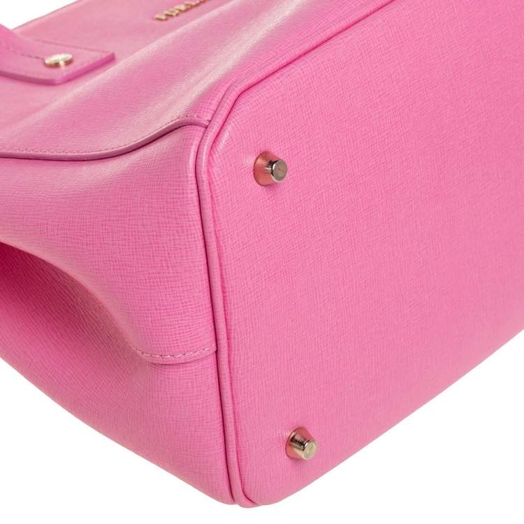 Pre Owned Furla Pink Leather Linda Tote