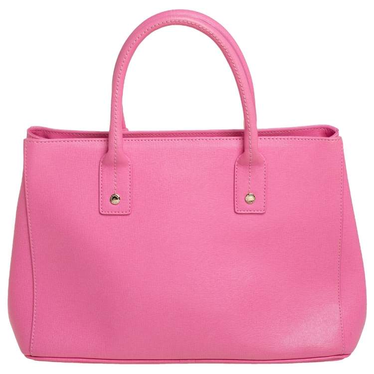 Pre Owned Furla Pink Leather Linda Tote
