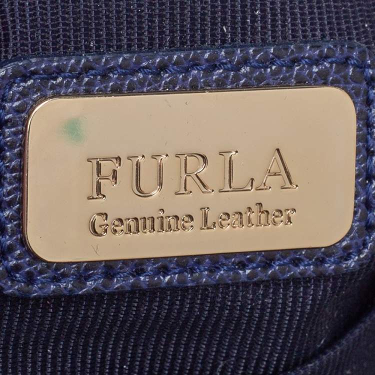 Pre Owned Furla Navy Blue Leather Tessa Satchel