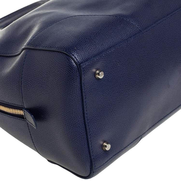 Pre Owned Furla Navy Blue Leather Tessa Satchel