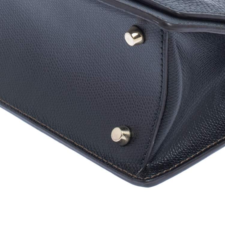 Pre Owned Furla Black Textured Leather Small Crossbody Bag
