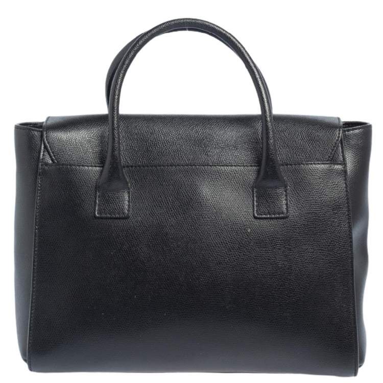 Pre Owned Furla Black Leather Large Metropolis Tote