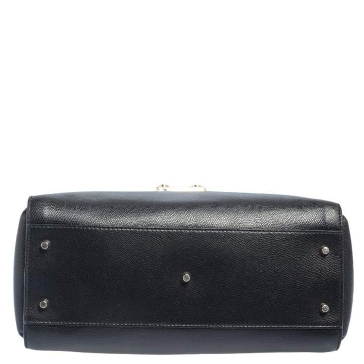 Pre Owned Furla Black Leather Large Metropolis Tote