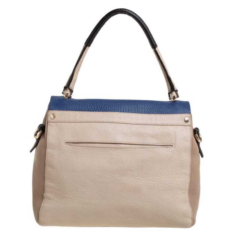 Pre Owned Furla Multicolor Leather Flap Top Handle Bag