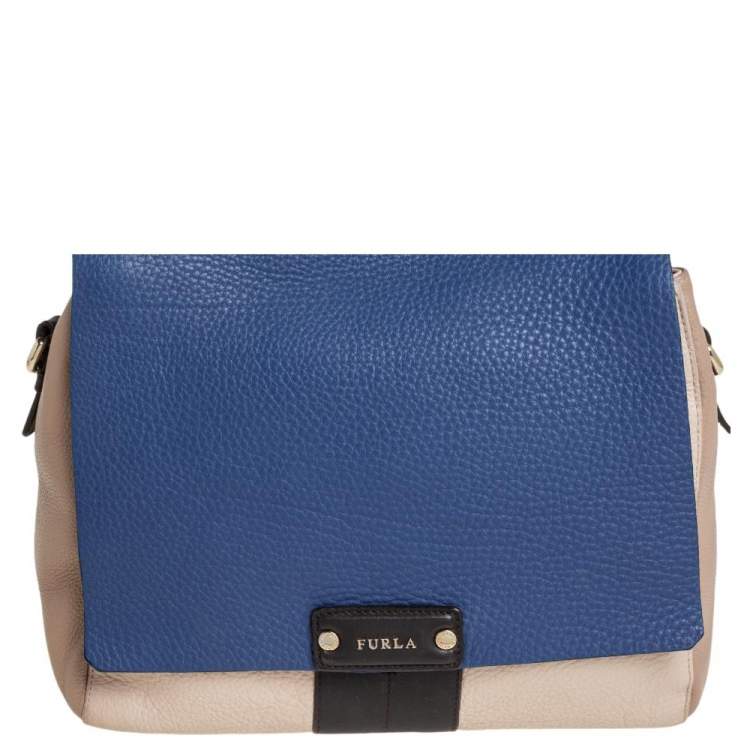 Pre Owned Furla Multicolor Leather Flap Top Handle Bag