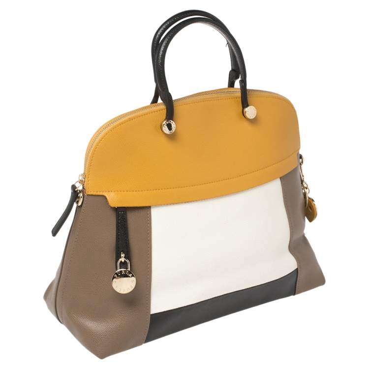 Pre Owned Furla Multicolor Leather Piper Dome Satchel