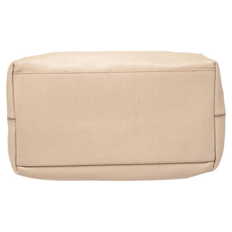 Pre Owned Furla Beige/Mint Green Rubber and Leather Candy Flap Satchel