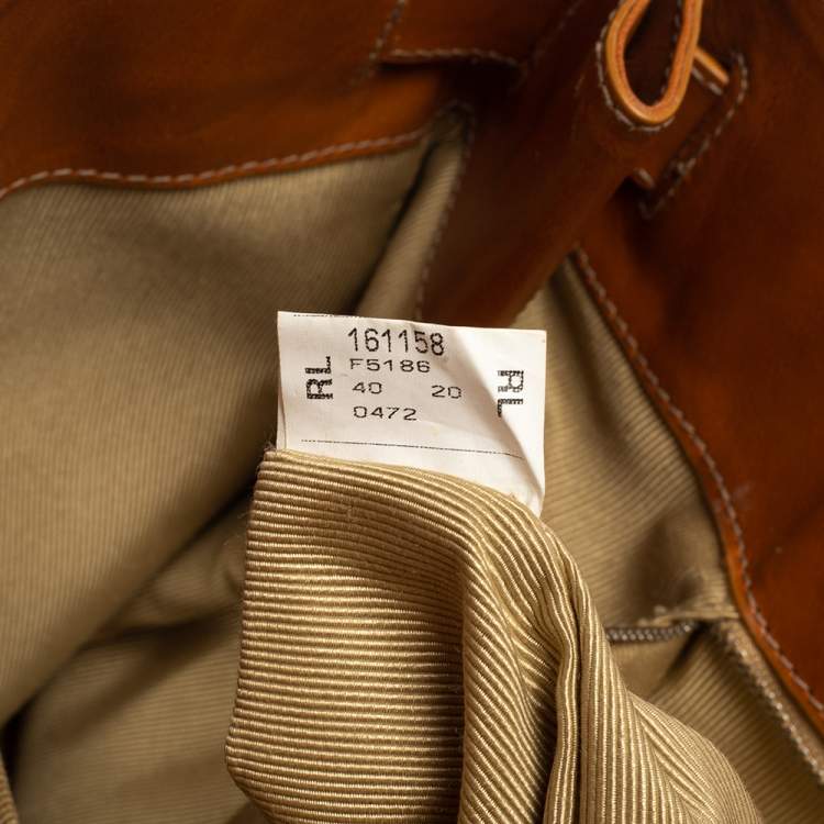 Pre Owned Furla Tan Leather Turn Lock Tote