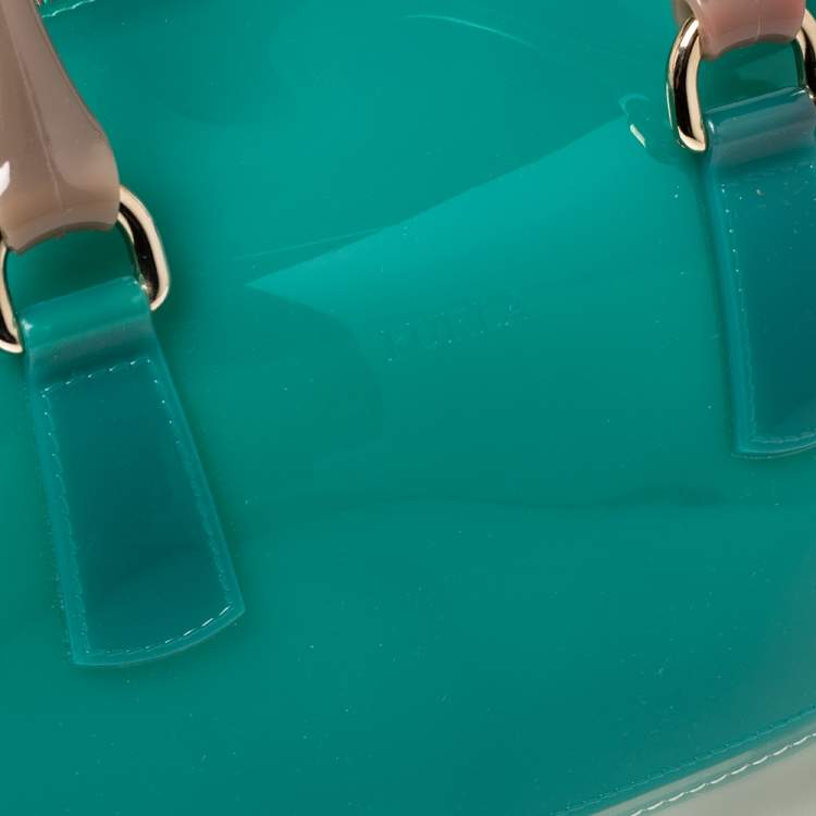 Pre Owned Furla Green/Grey PVC Candy Satchel