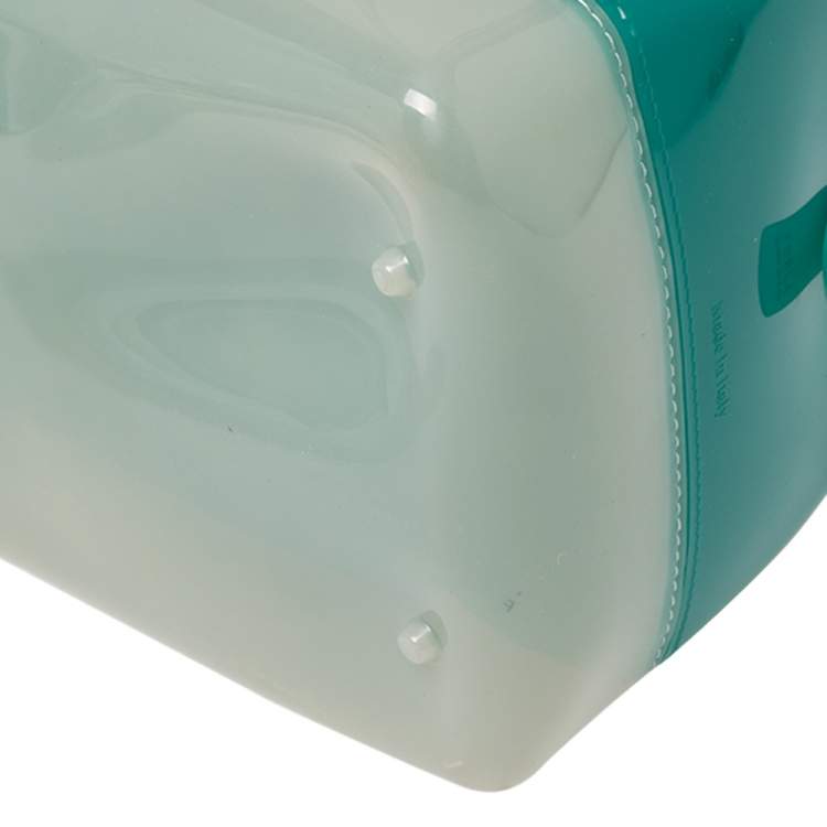 Pre Owned Furla Green/Grey PVC Candy Satchel
