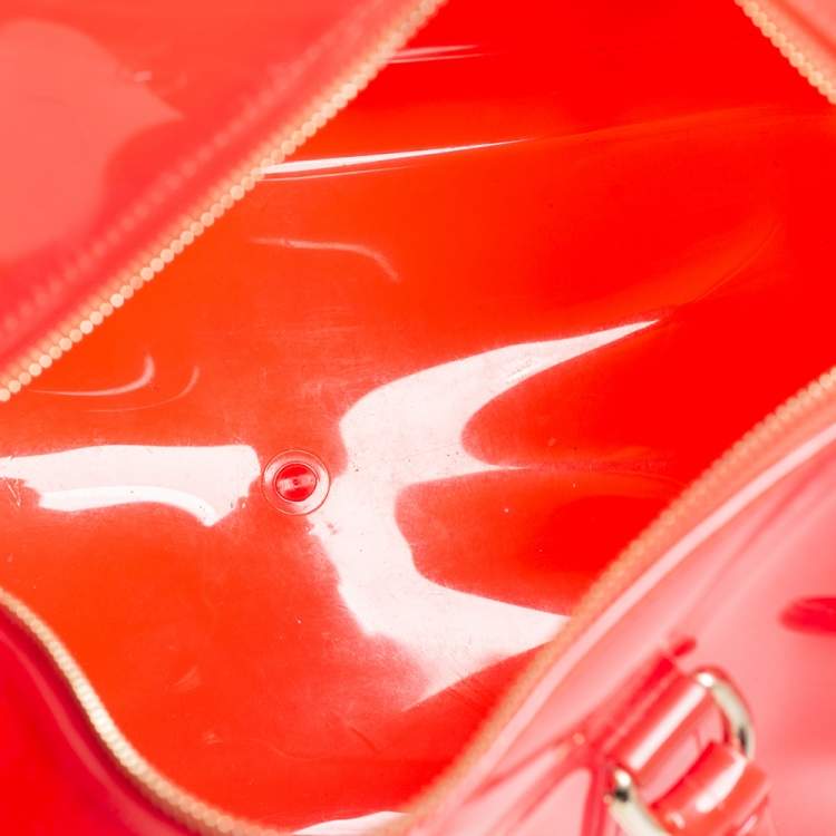 Pre Owned Furla Red Rubber Medium Candy Satchel