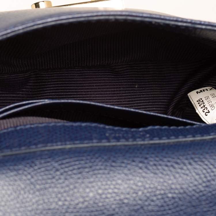 Pre Owned Furla Blue Leather Micro Metropolis Shoulder Bag