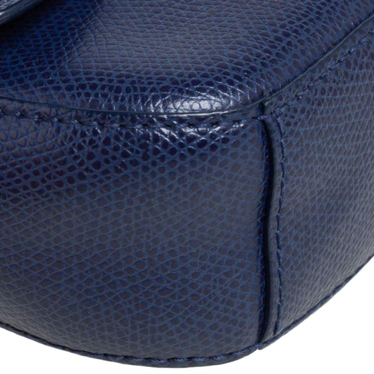 Pre Owned Furla Blue Leather Micro Metropolis Shoulder Bag