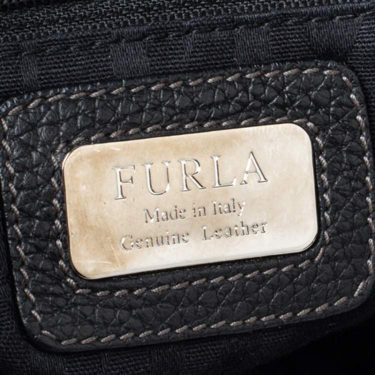 Pre Owned Furla Black Leather Hobo