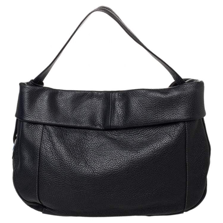 Pre Owned Furla Black Leather Hobo