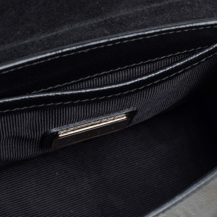 Pre Owned Furla Black Leather Mini Metropolis Chain Crossbody Bag