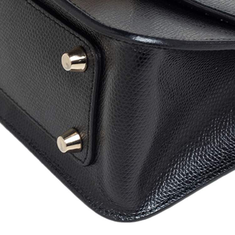 Pre Owned Furla Black Leather Mini Metropolis Chain Crossbody Bag