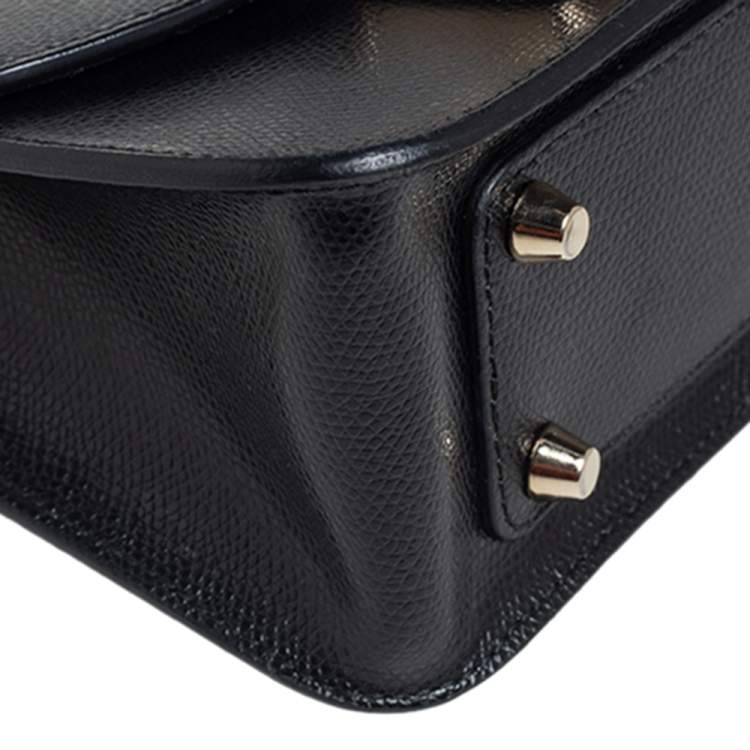 Pre Owned Furla Black Leather Mini Metropolis Chain Crossbody Bag