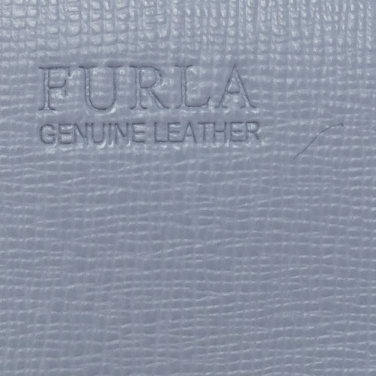 Pre Owned Furla Blue Leather Allegra Flap Clutch