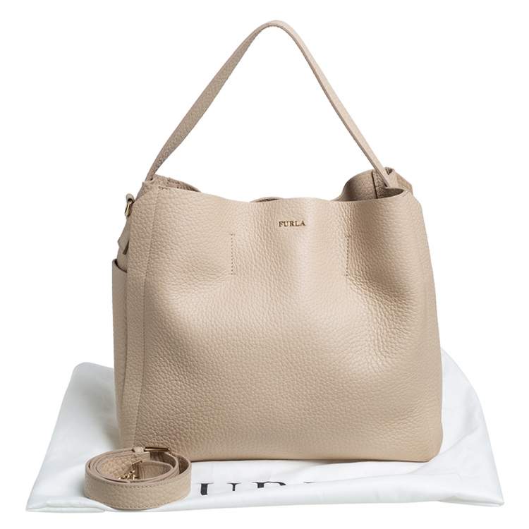 Pre Owned Furla Beige Leather Medium Capriccio Hobo