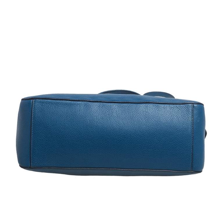 Pre Owned Furla Blue Leather Large Giada Satchel